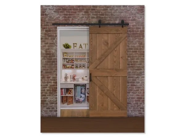 Alpha simthingnew Fake Barn Door Pantry - The Sims 4 Custom Content