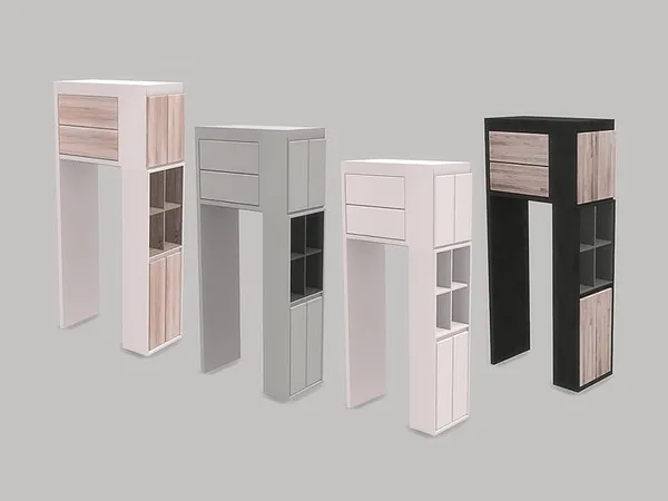 Kitchen Anukoi Refrigerator Cabinet - The Sims 4 Custom Content