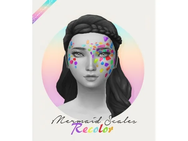 Alpha simiracle image Mermaid Scales Recolor - The Sims 4 Custom Content