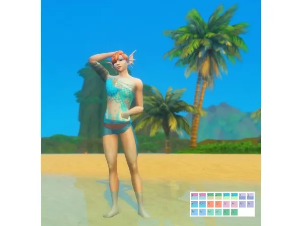 Mix msfrankenstein910 Recolored Mermaid Scales as Tattoos - The Sims 4 Custom Content