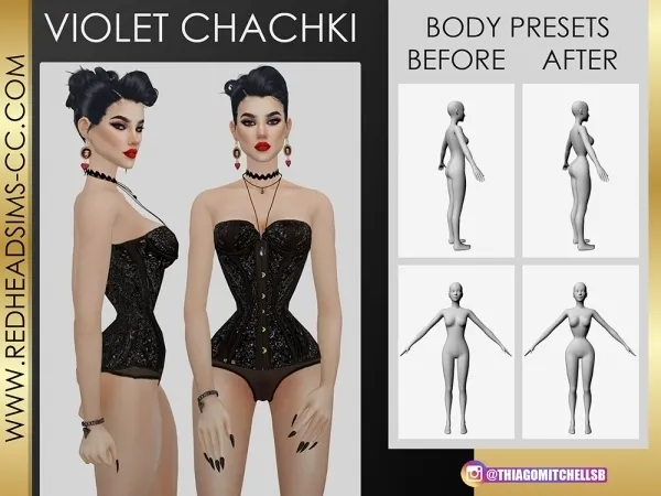 Maxis Match VIOLET CHACHKI BODY PRESETS - The Sims 4 Custom Content