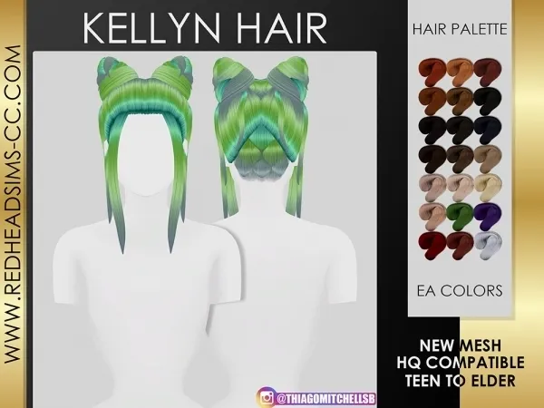 Maxis Match KELLYN HAIR by redheadsims - The Sims 4 Custom Content
