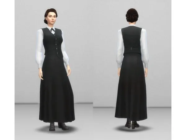 Alpha rarmaisims4 Rarmai Edwardian Long Skirt - The Sims 4 Custom Content