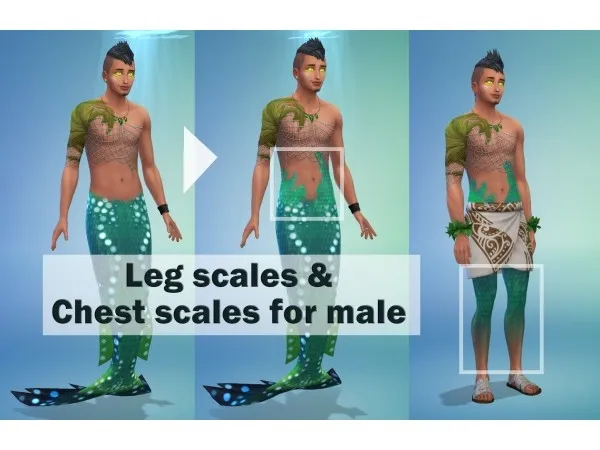 Maxis Match Leg scales for mermaids chest scales for male (22 swatches) by Karine78 - The Sims 4 Custom Content