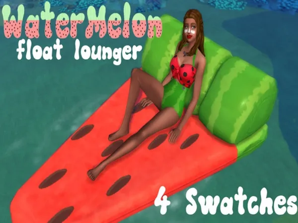 Alpha Watermelon Float Lounger REQUIRES ISLAND LIVING - The Sims 4 Custom Content