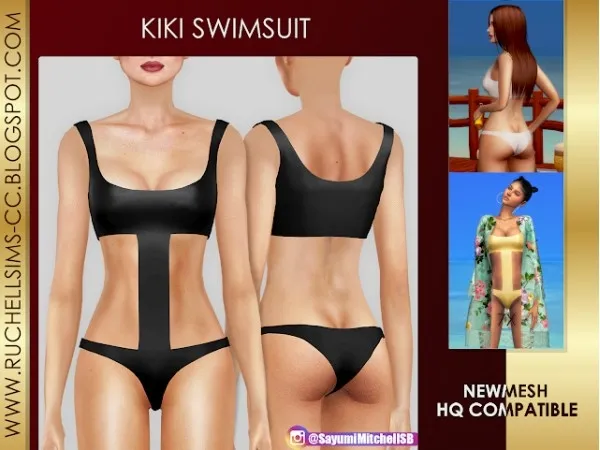 Alpha KIKI SWIMSUIT (NEW MESH) - The Sims 4 Custom Content