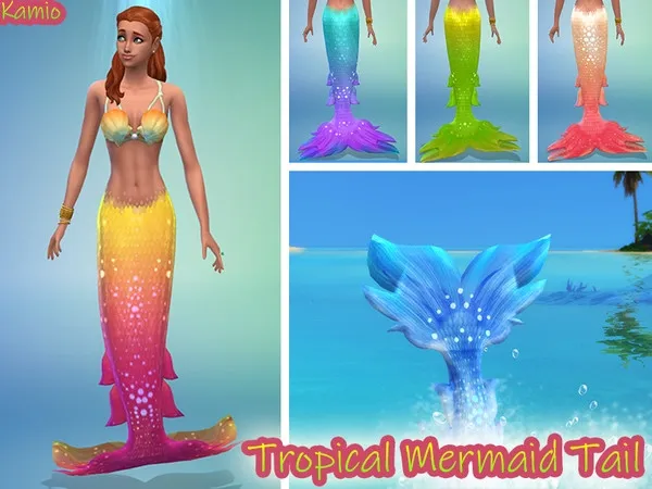 Maxis Match Tropical Island Living Mermaid Tail Recoulour - The Sims 4 Custom Content