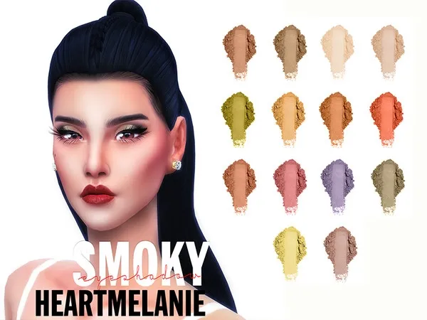 Alpha SMOKY EyeShadow Heart Melanie Cosmetic Paris - The Sims 4 Custom Content