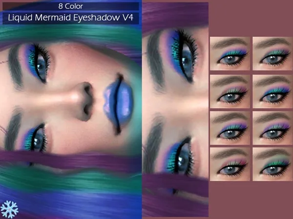 Alpha LMCS Liquid Mermaid Eyeshadow V4 - The Sims 4 Custom Content