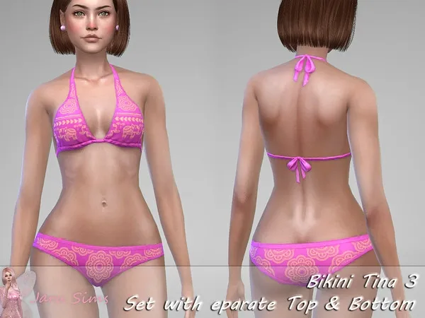 Maxis Match Bikini Tina 3 Set with separate top and bottom - The Sims 4 Custom Content