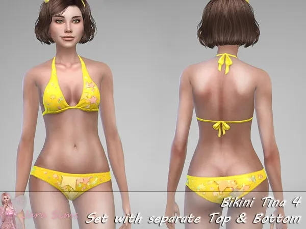 Maxis Match Bikini Tina 4 Set with separate top and bottom - The Sims 4 Custom Content