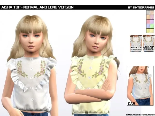 Alpha Aisha Top (Kids) by simtographies - The Sims 4 Custom Content