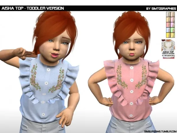 Alpha Aisha Top (Toddler) - The Sims 4 Custom Content