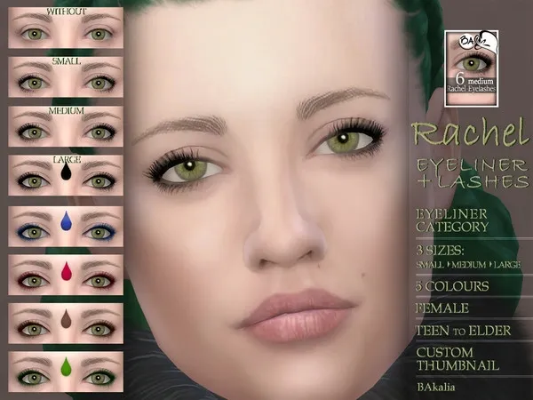 Alpha Rachel eyeliner lashes - The Sims 4 Custom Content