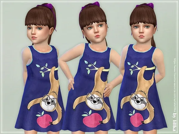 Alpha Sloth Apple Sleeveless Dress - The Sims 4 Custom Content