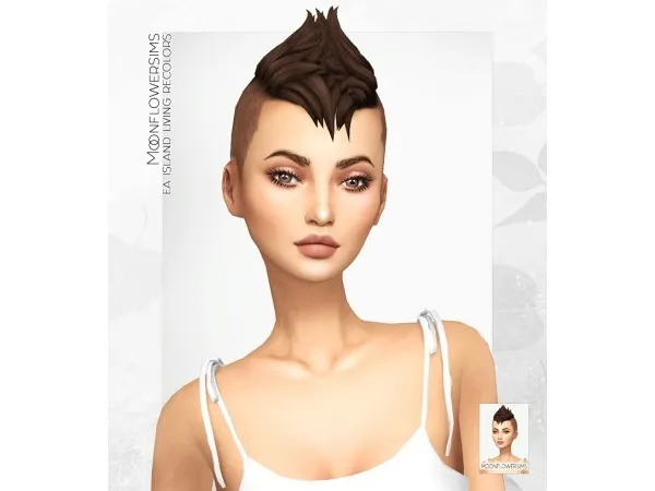 Maxis Match moonflowersims EA Island living UndercutMohawk Hair - The Sims 4 Custom Content