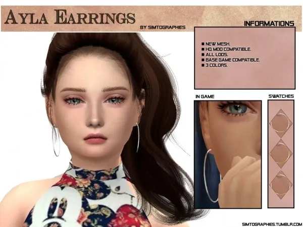 Alpha Ayla Earrings - The Sims 4 Custom Content