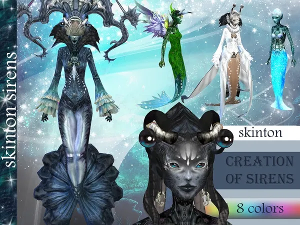 Alpha Skinton for female sim mermaids Siren - The Sims 4 Custom Content