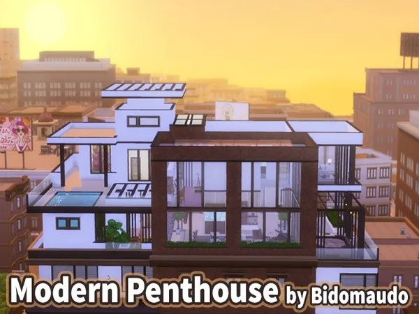 Alpha Modern Penthouse by Bidomaudo - The Sims 4 Custom Content
