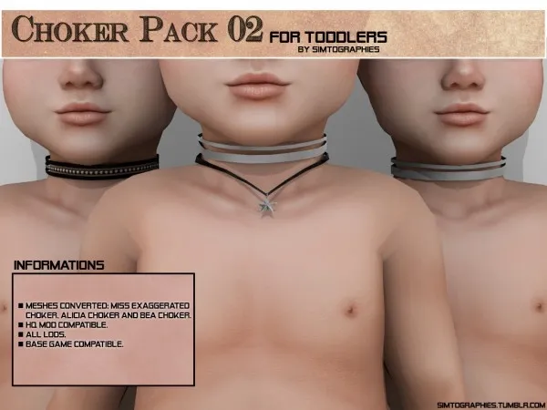 Alpha Choker Pack 02 For Toddlers - The Sims 4 Custom Content