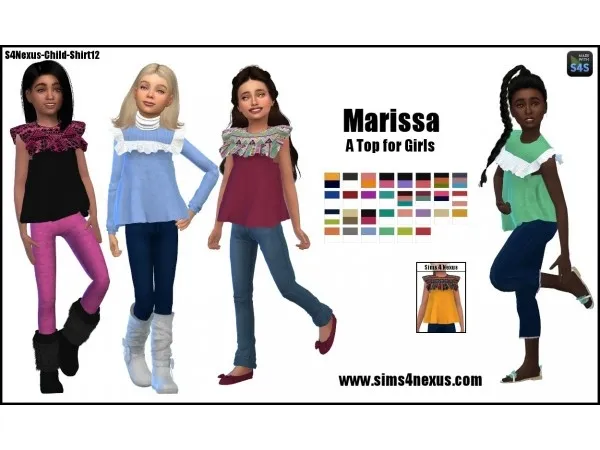 Alpha sims4nexus Marissa A Top for Girls Toddler Girls - The Sims 4 Custom Content