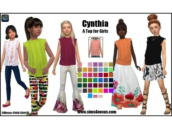 Alpha sims4nexus Cynthia A Top for Girls Dress for Toddlers - The Sims 4 Custom Content