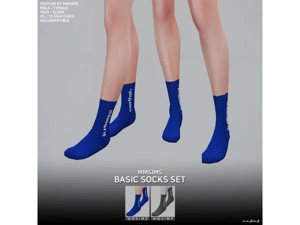 Maxis Match MMSIMS Basic Socks Set - The Sims 4 Custom Content