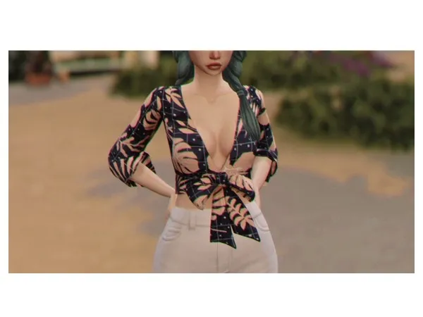 Maxis Match pinkpxls ridgeport virginia wrap top recolor - The Sims 4 Custom Content