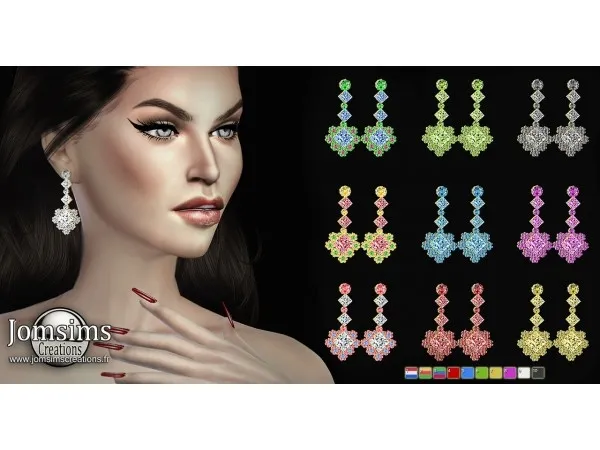 Alpha Dzenz boucles d'oreilles by jomsims - The Sims 4 Custom Content