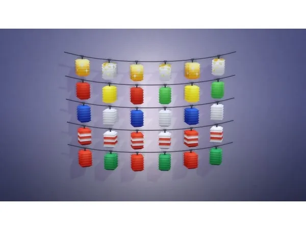 Alpha String Lights Without Poles by Teknikah - The Sims 4 Custom Content