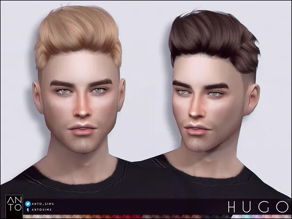Alpha Anto Hugo (Hairstyle) - The Sims 4 Custom Content