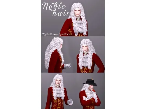 Alpha Noble Hair Auditore by Natalia - The Sims 4 Custom Content