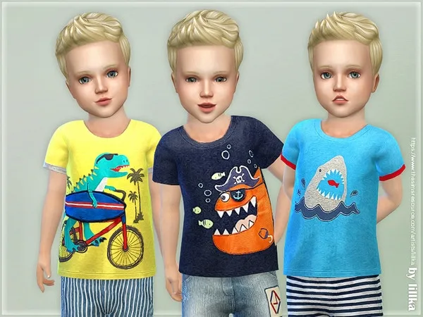 Maxis Match T Shirt Toddler Boys P03 - The Sims 4 Custom Content