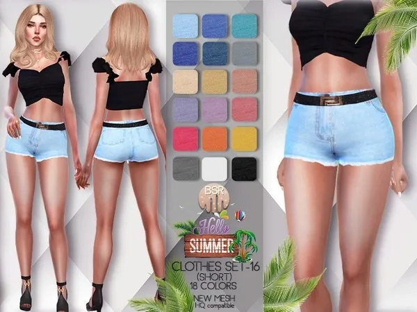 Maxis Match Clothes SET 16 (JEAN SHORT) BD72 tr by busratr - The Sims 4 Custom Content