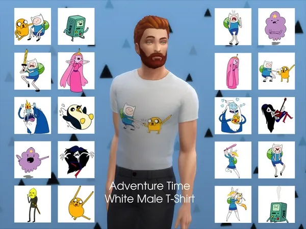 Adventure Time White Male T Shirt - The Sims 4 Custom Content
