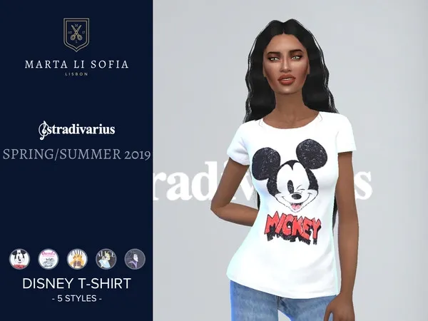 Alpha Marta Li Stradivarius Disney T shirt - The Sims 4 Custom Content