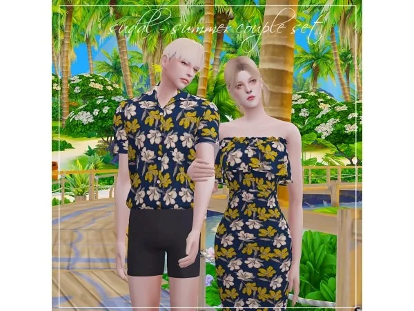 Alpha [sudal] Summer couple set - The Sims 4 Custom Content