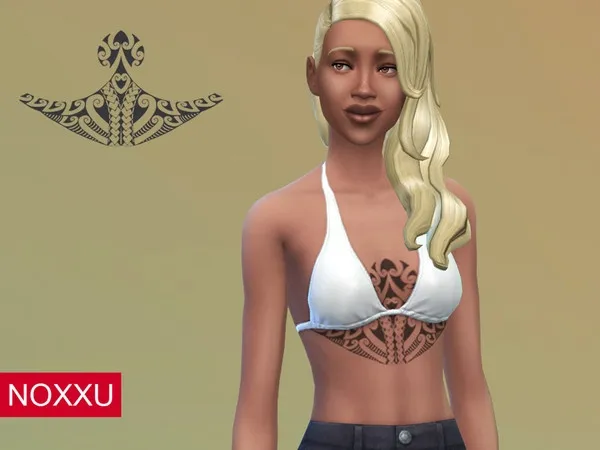 Mix Tribal chest tattoo - The Sims 4 Custom Content