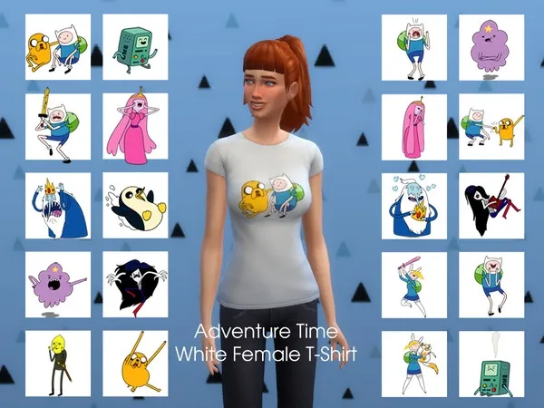 Adventure Time White Female T Shirt - The Sims 4 Custom Content