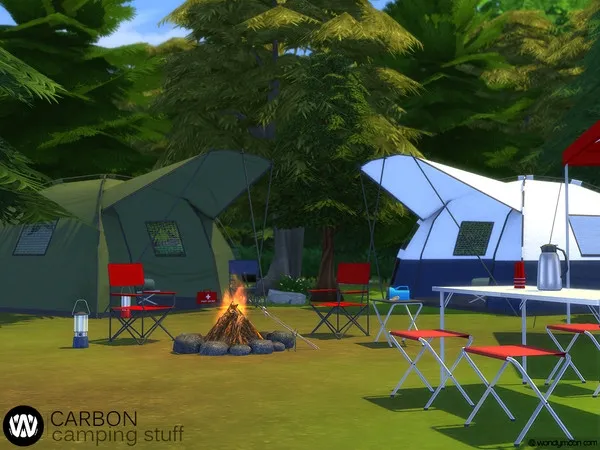 Alpha Carbon Camping Stuff Part I - The Sims 4 Custom Content