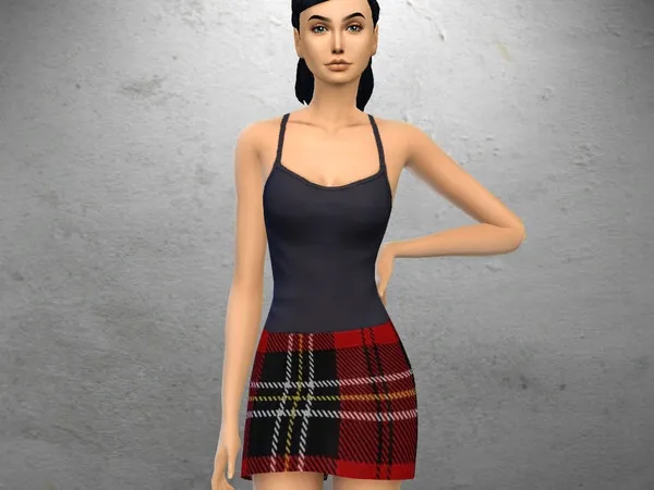 Alpha Emo Skirt (Basegame Recolour) - The Sims 4 Custom Content