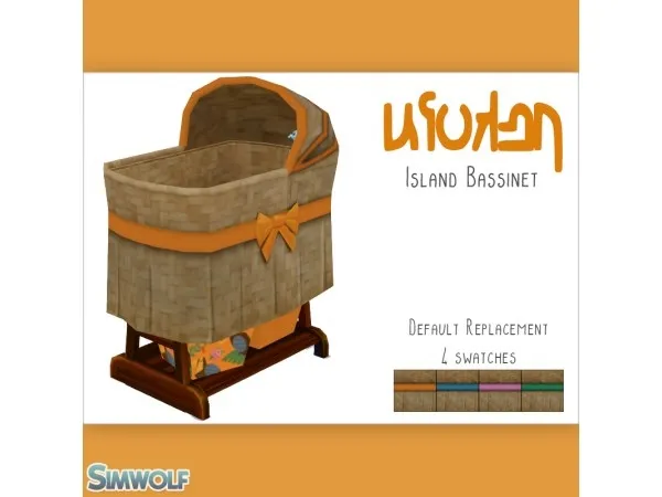 Maxis Match simwolfworld Island Bassinet Default Override - The Sims 4 Custom Content