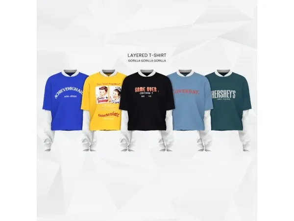 Alpha Layered T Shirt by simsfinds - The Sims 4 Custom Content