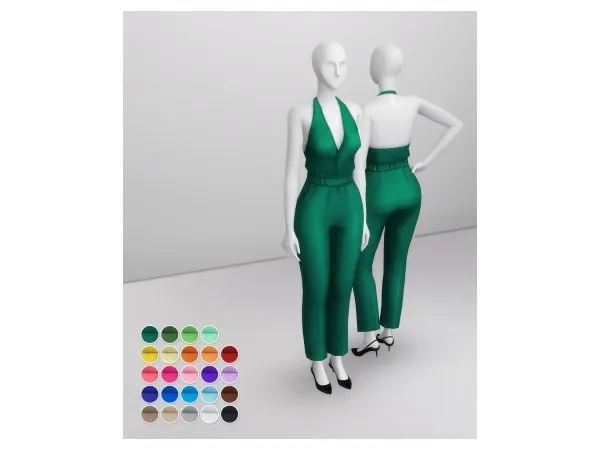 Maxis Match rusty Halterneck Jumpsuit SS19 - The Sims 4 Custom Content
