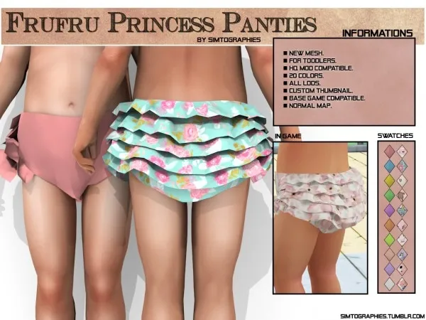 Alpha Frufru Princess Panties - The Sims 4 Custom Content