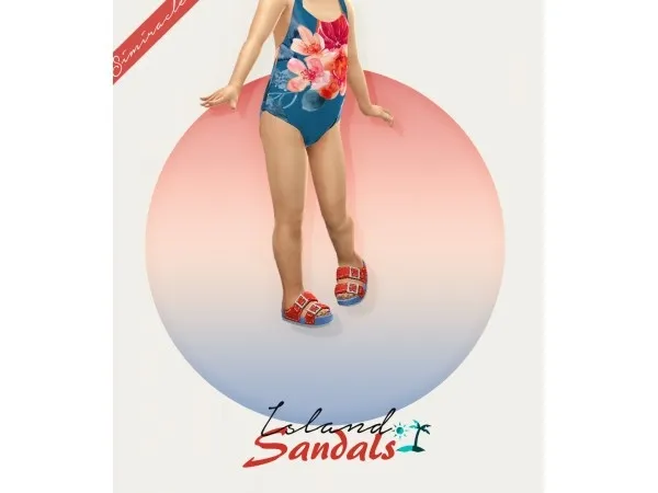 Maxis Match simiracle Island Sandals Toddler Version - The Sims 4 Custom Content