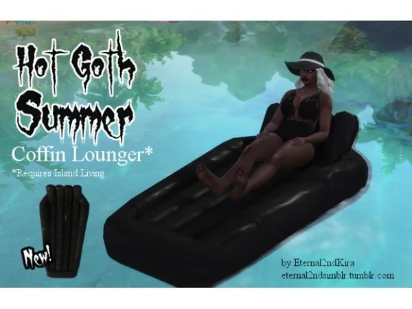 Maxis Match Island Living Coffin Lounger by Eternal2ndKira - The Sims 4 Custom Content