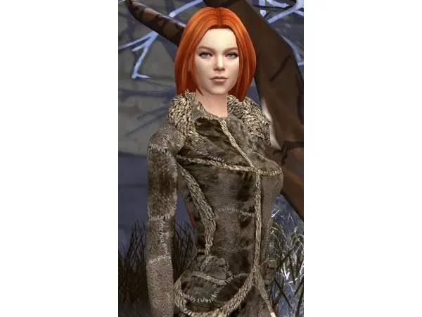 Alpha Game of Thrones Wildling Ygritte Fur Outfit by HIM666 - The Sims 4 Custom Content