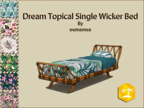 Alpha Mea Dream Tropical Single Wicker REQUIRES ISLAND PARADISE - The Sims 4 Custom Content