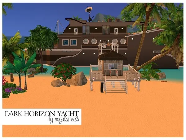 Maxis Match Dark Horizon Yacht by royalsims85 No CC - The Sims 4 Custom Content